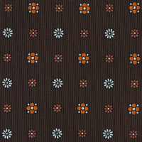 Floral Printed Bespoke Silk Tie - Chocolate