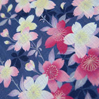 Floral Motif Cotton Handkerchief - Navy I