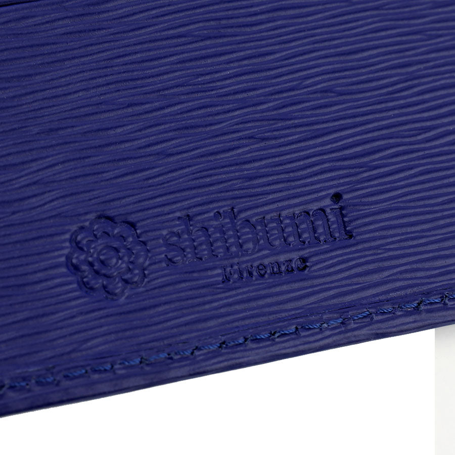 Calfskin Leather Credit Card Case - Blue