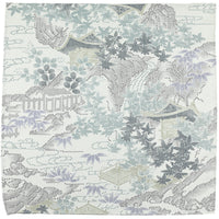 Vintage Kimono Silk Pocket Square - Light Grey