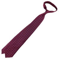 Floral Jacquard Silk Tie - Berry - Hand-Rolled