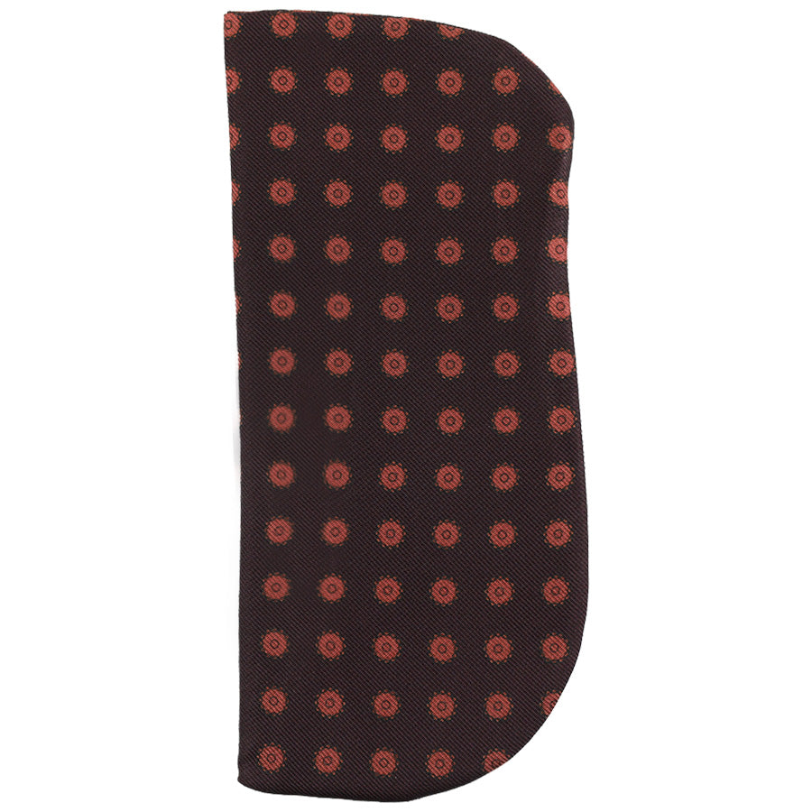 Shadow Printed Silk Glasses Case - Chocolate