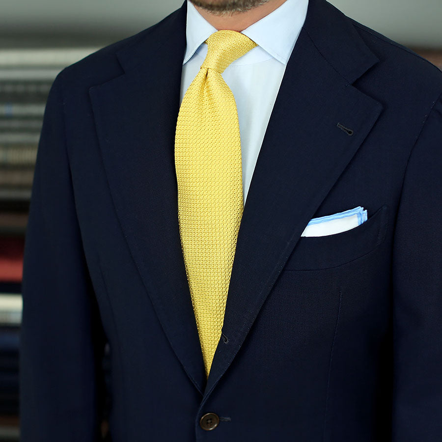 Irish Pocket Square - White-Blue | Shibumi Firenze Irish Pocket Square - White-Blue | Shibumi Firenze
