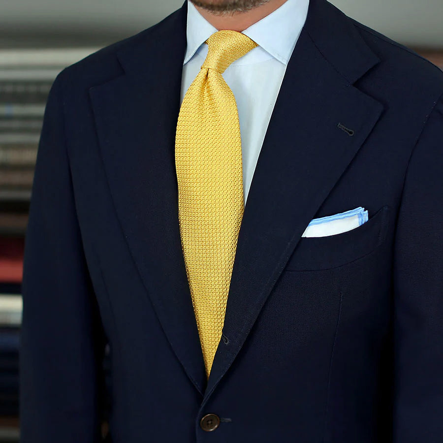 Grenadine / Garza Grossa Silk Tie - Vanilla - Hand-Rolled