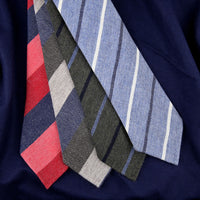 Striped Cashmere Bespoke Tie - Sky Blue