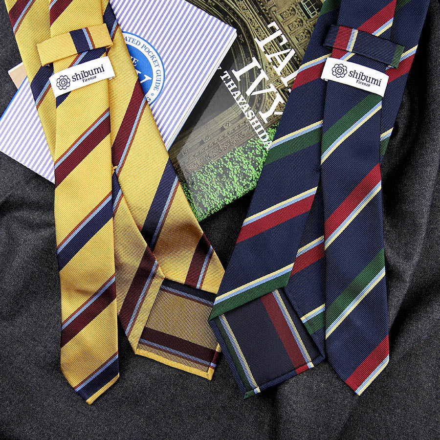 Bespoke Repp Stripe Silk Tie - Navy