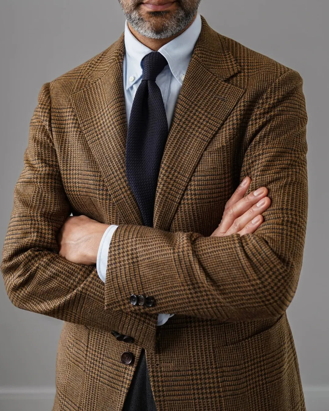 Grenadine / Garza Grossa Tie - Midnight - Hand-Rolled