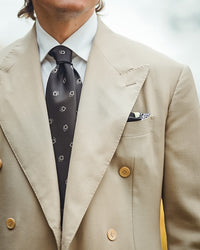 Geometrical Jacquard Silk Tie - Black