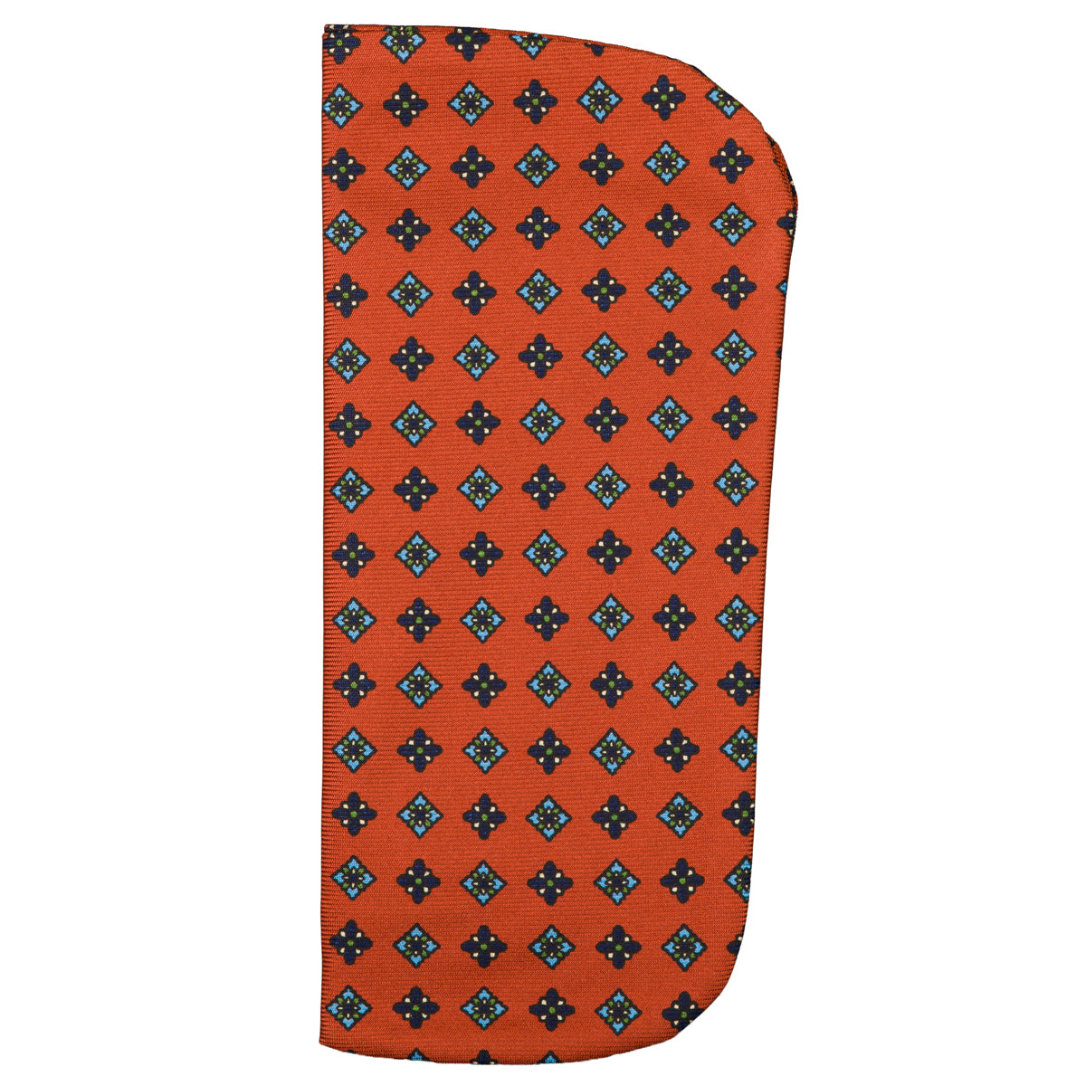 Floral Printed Silk Glasses Case - Rust