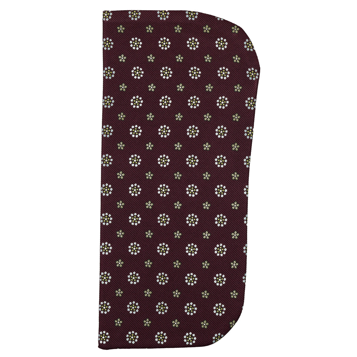 Floral Printed Silk Glasses Case - Eggplant