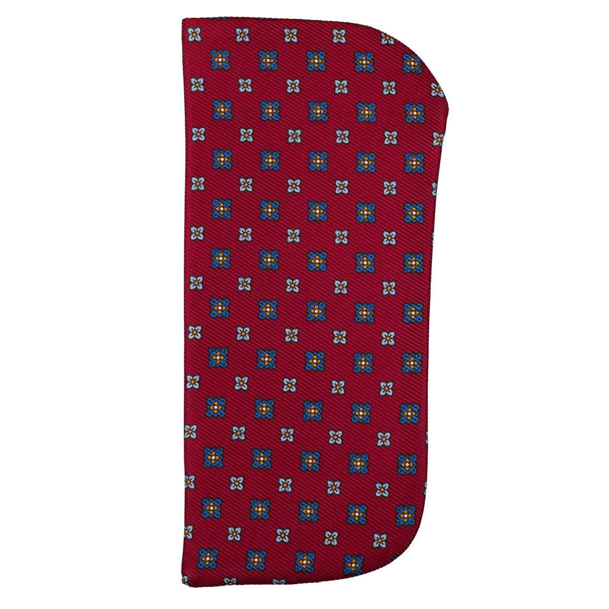 Floral Printed Silk Glasses Case - Cherry