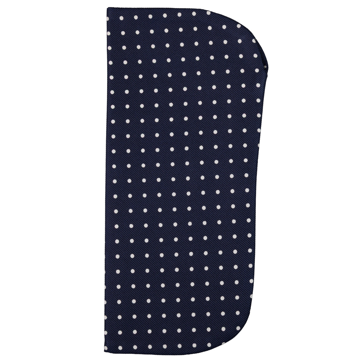 Dotted Printed Silk Glasses Case - Navy