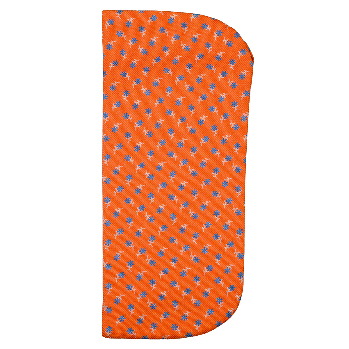 Floral Printed Silk Glasses Case - Orange