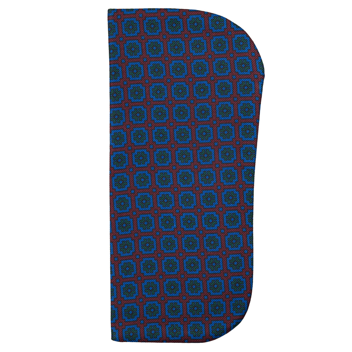 Floral Printed Silk Glasses Case - Burgundy