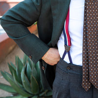 Barathea Braces - Navy / Burgundy / Sky Blue