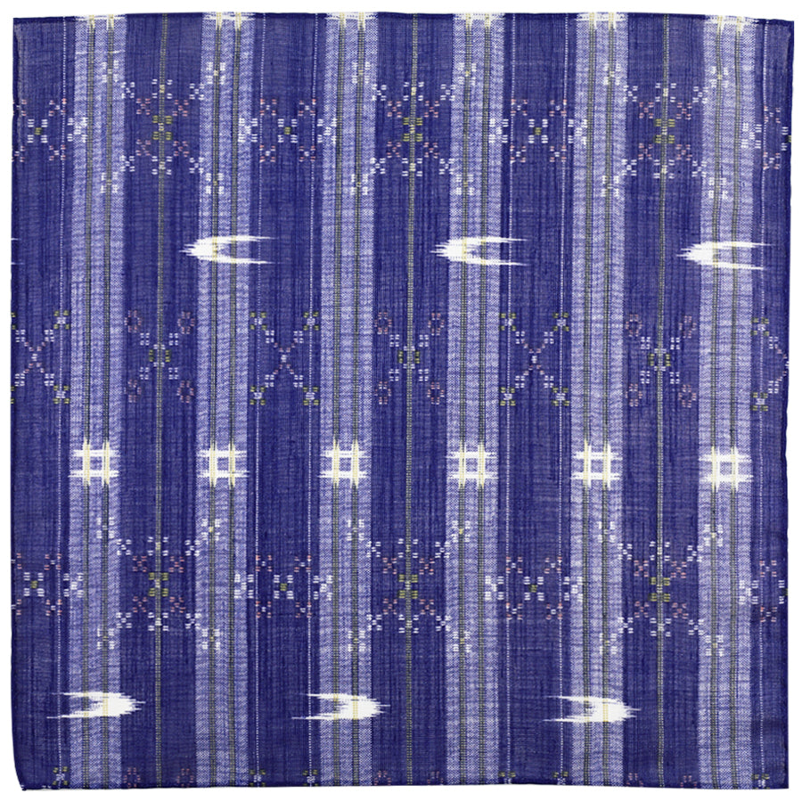 Vintage Kimono Silk Pocket Square - Blue