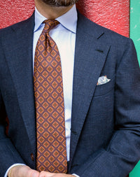 Copper Madder Silk Tie - Eggplant - Hand-Rolled