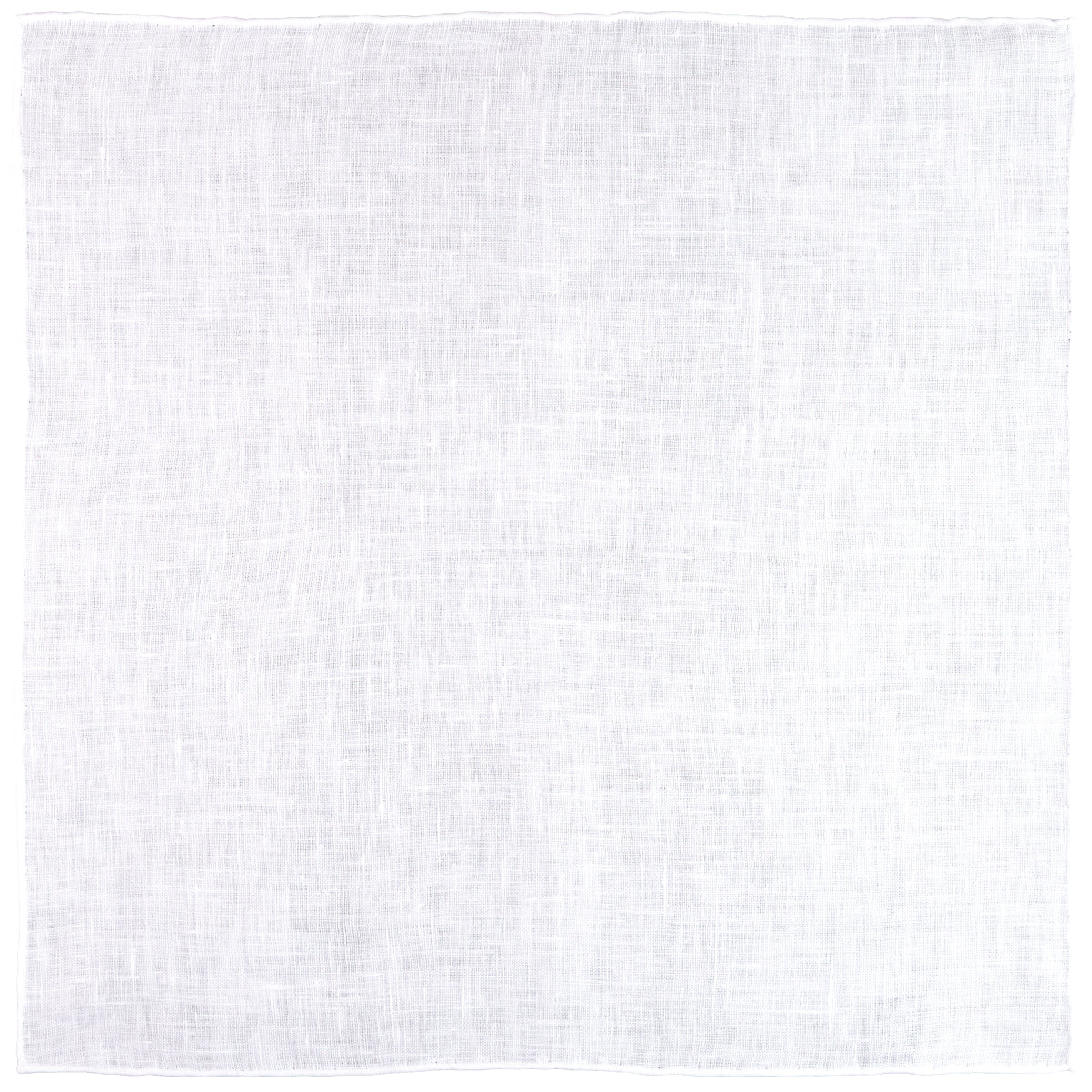3x White Irish Linen Pocket Square - Hand-Rolled