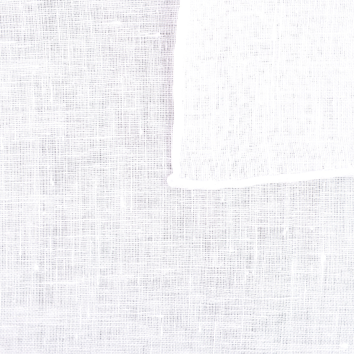 Plain Silk Pocket Square - White - Hand-Rolled