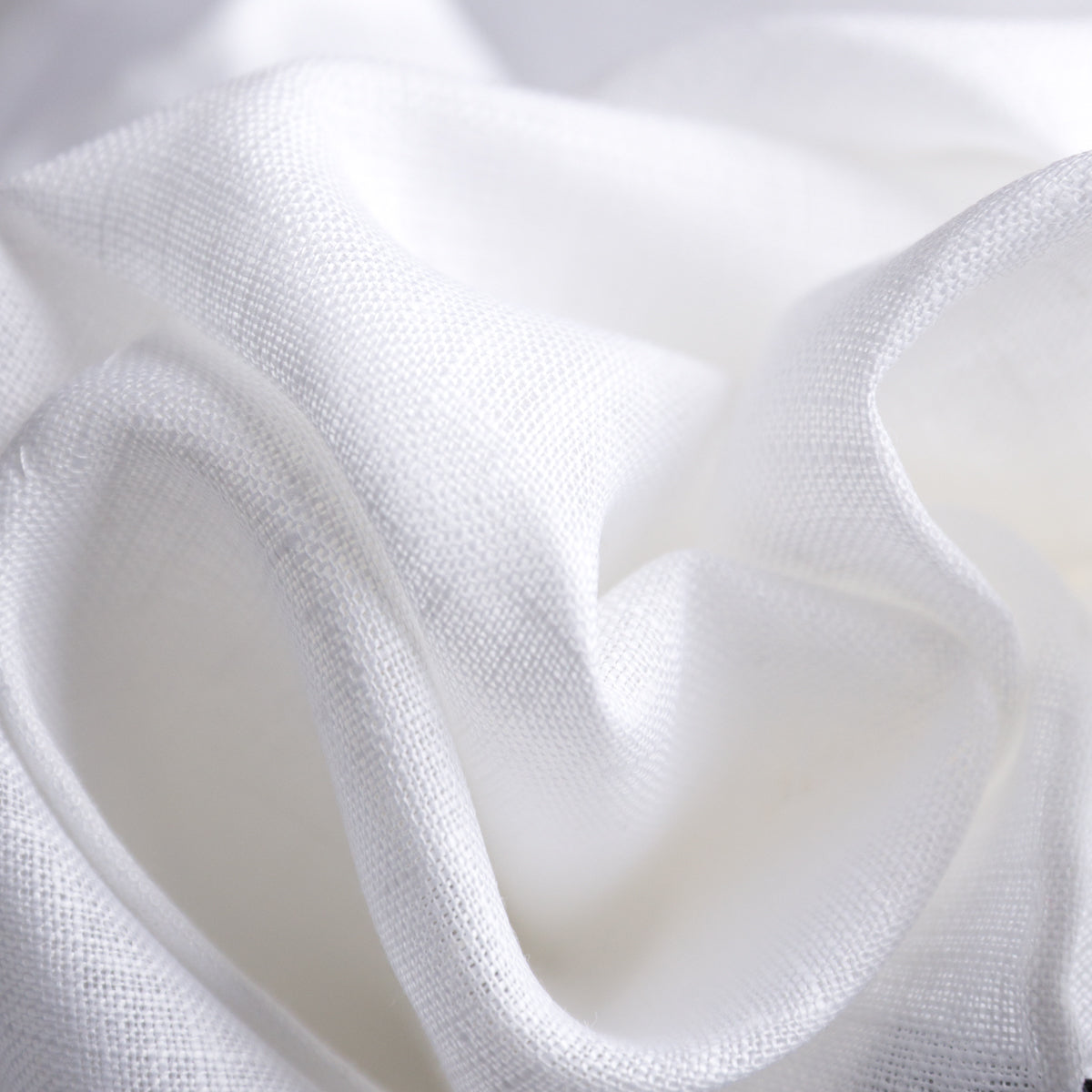 Plain Silk Pocket Square - White - Hand-Rolled