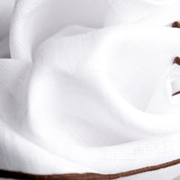 Irish Linen Shoestring Pocket Square - White / Chocolate