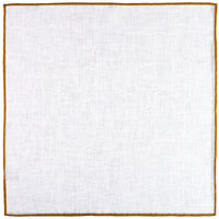 Irish Linen Shoestring Pocket Square - White / Beige
