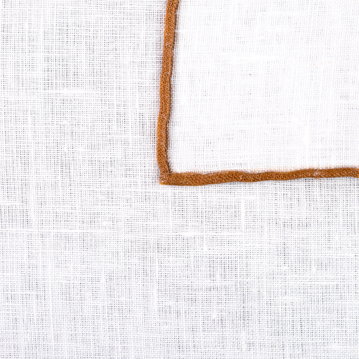 Irish Linen Shoestring Pocket Square - White / Beige