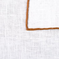 Irish Linen Shoestring Pocket Square - White / Beige