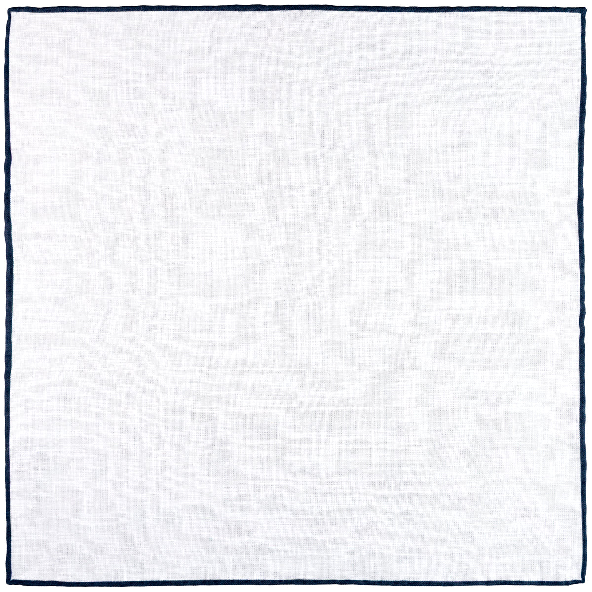 Irish Linen Shoestring Pocket Square - White / Navy