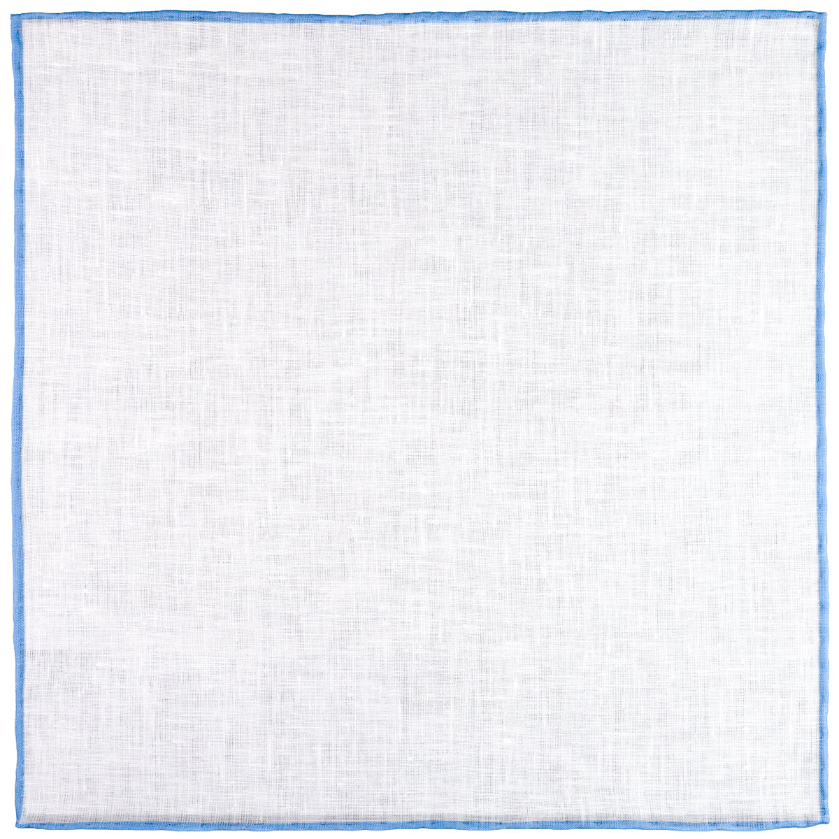 Irish Linen Shoestring Pocket Square - White / Blue