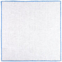 Irish Linen Shoestring Pocket Square - White / Blue