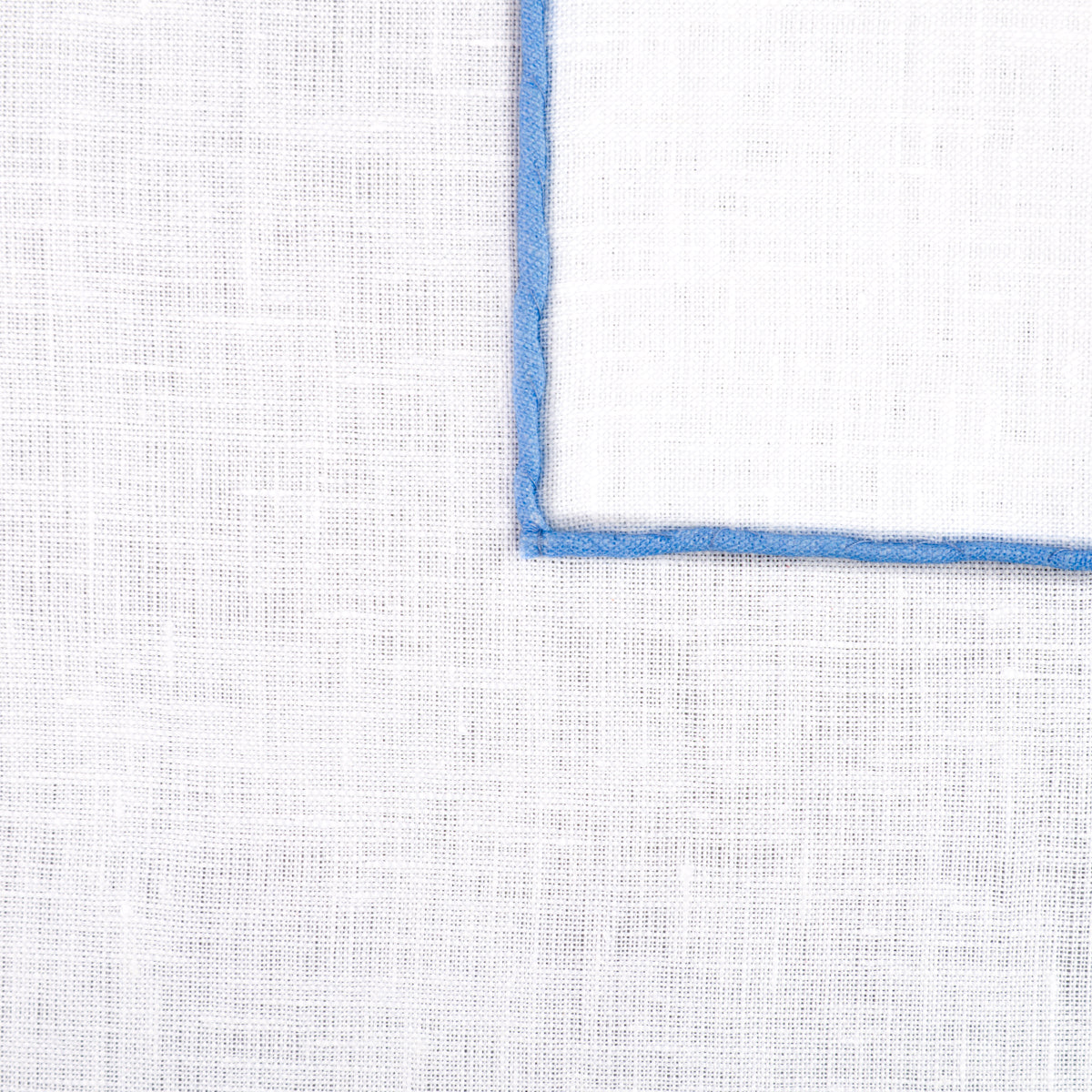 Irish Linen Shoestring Pocket Square - White / Blue