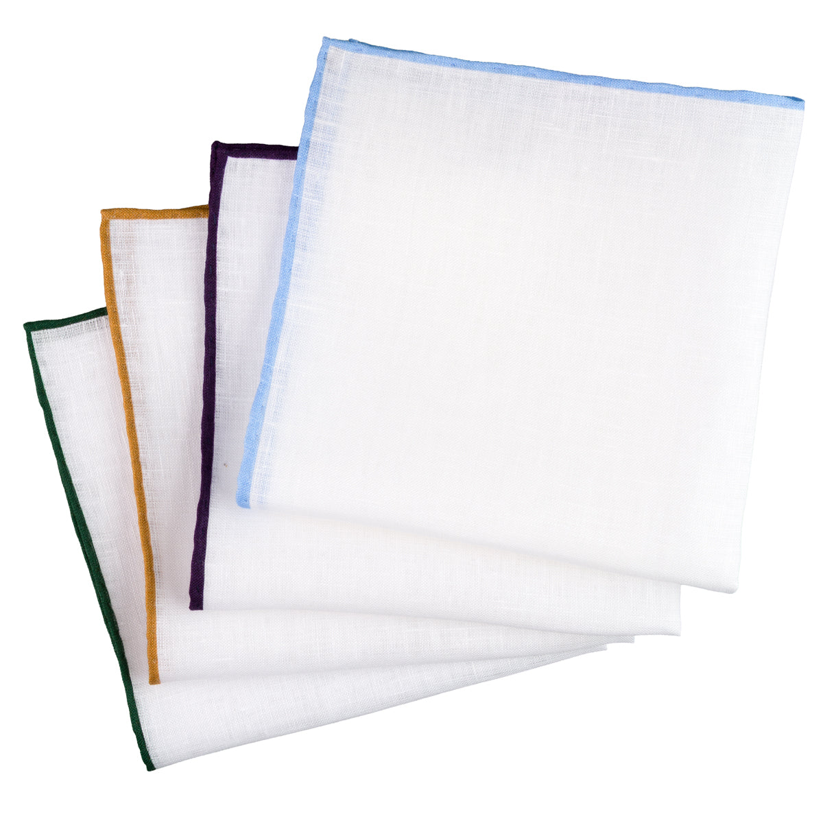 4x Irish Linen Pocket Square Set - Colors