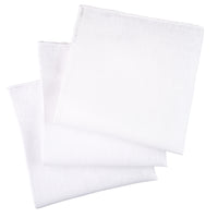 3x White Irish Linen Pocket Square - Hand-Rolled