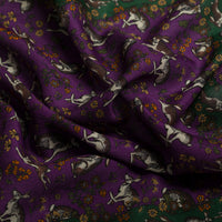 Rabbit Motif Wool / Silk Pocket Square - Purple - 40x40cm