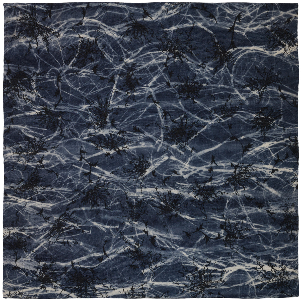 Vintage Kimono Silk Pocket Square - Navy