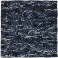 Vintage Kimono Silk Pocket Square - Navy