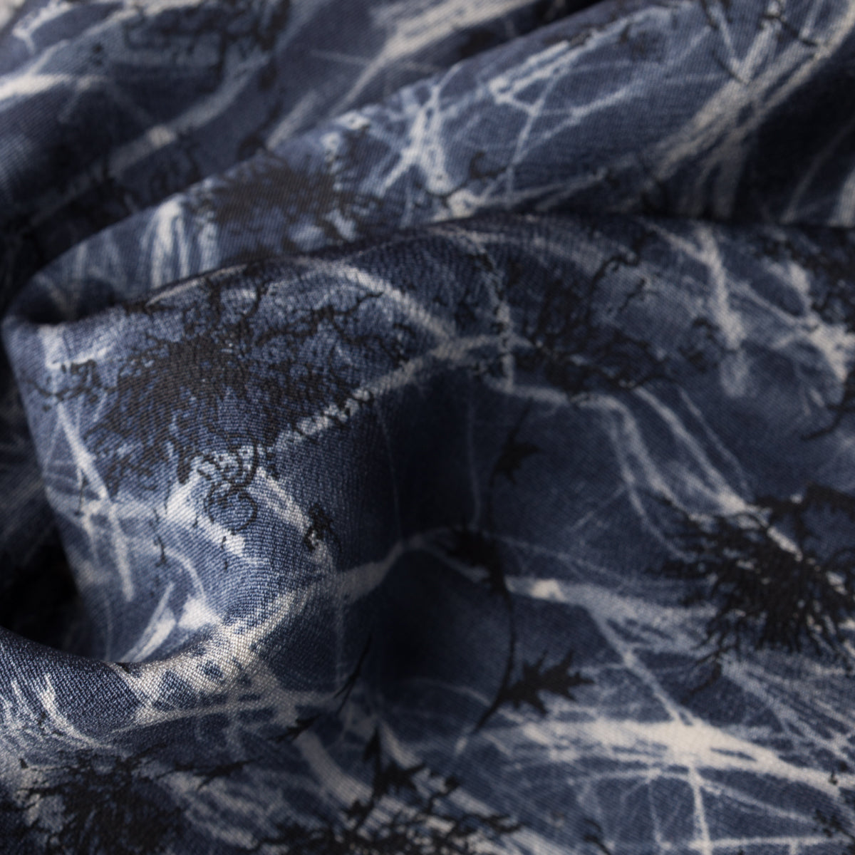 Vintage Kimono Silk Pocket Square - Navy