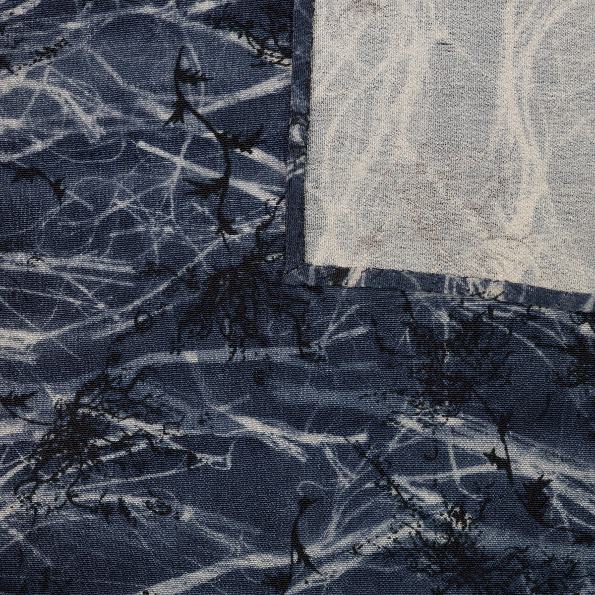 Vintage Kimono Silk Pocket Square - Navy