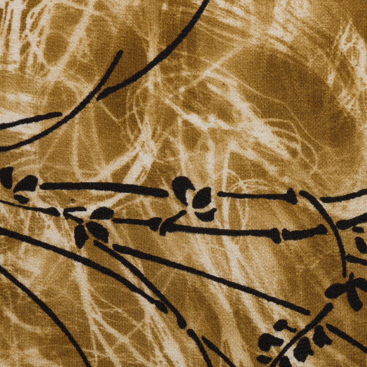 Vintage Kimono Silk Pocket Square - Brass