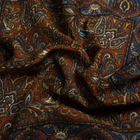 Paisley Motif Wool / Silk Pocket Square - Rust - 40x40cm