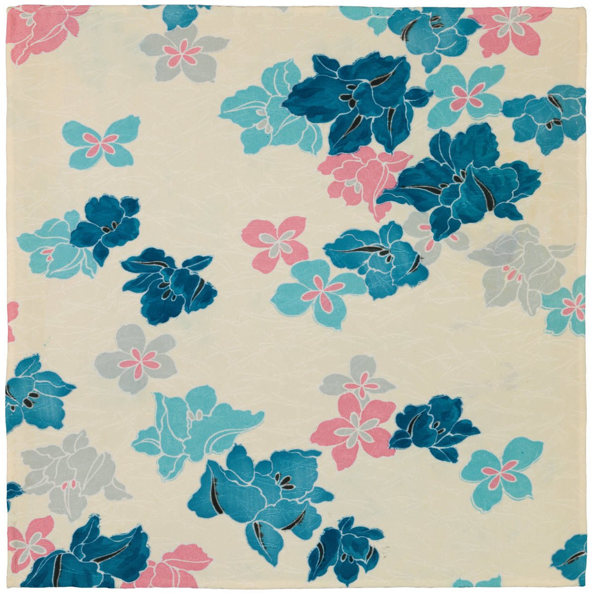 Vintage Kimono Silk Pocket Square - Ivory