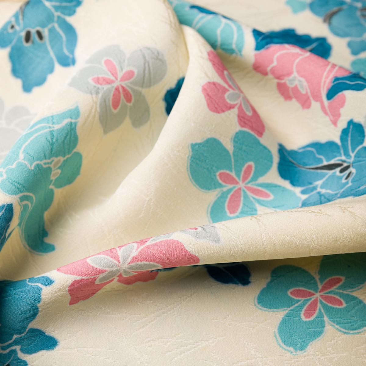 Vintage Kimono Silk Pocket Square - Ivory