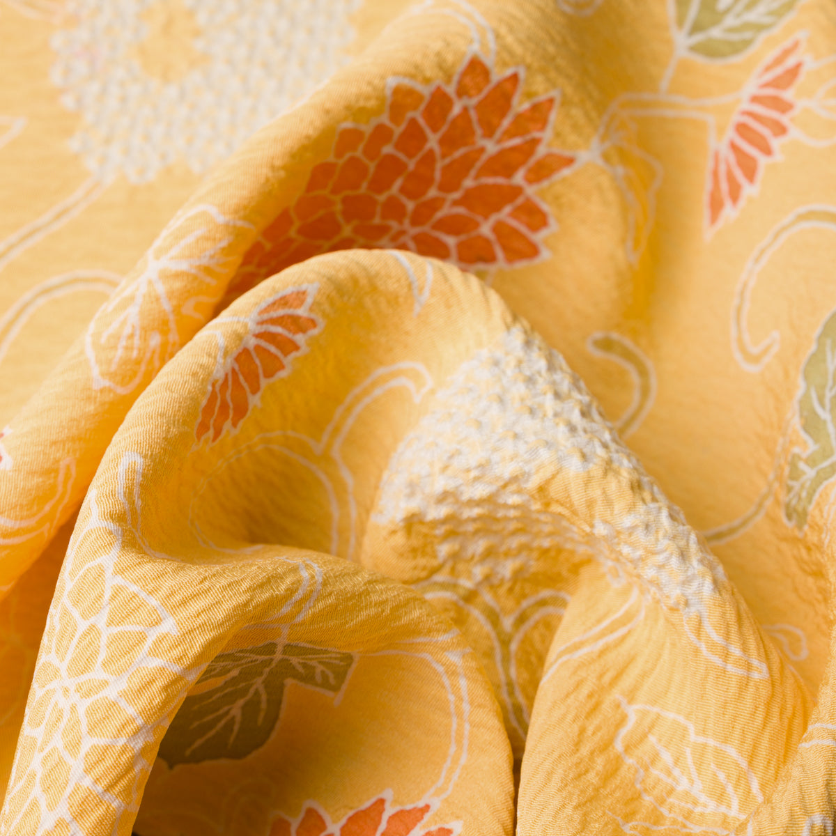 Vintage Kimono Silk Pocket Square - Yellow