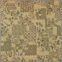 Vintage Kimono Silk Pocket Square - Ochre