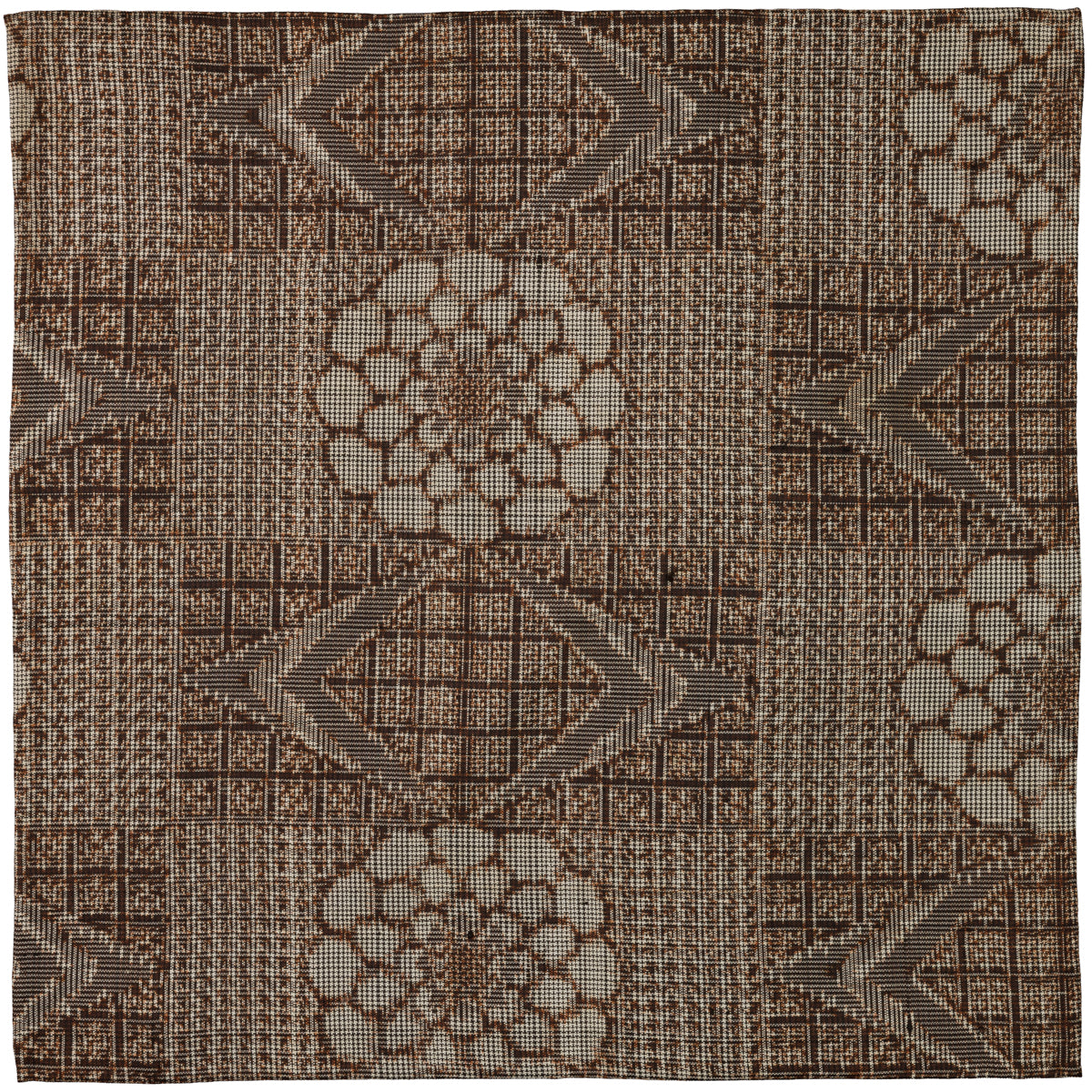 Vintage Kimono Silk Pocket Square - Hazelnut