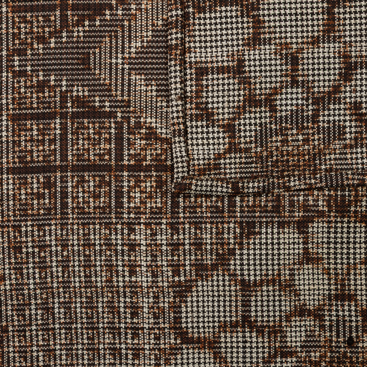 Vintage Kimono Silk Pocket Square - Hazelnut