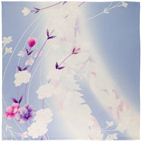 Vintage Kimono Silk Pocket Square - Blue / White