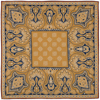 Paisley Motif Wool / Silk Pocket Square - Vanilla - 40x40cm