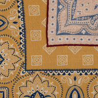 Paisley Motif Wool / Silk Pocket Square - Vanilla - 40x40cm